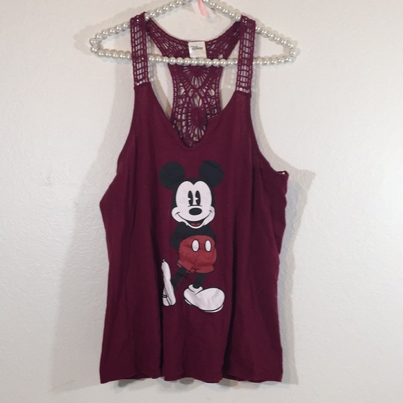 Disney Tops - Mickey Mouse Crochet Back Tank  Womens Juniors